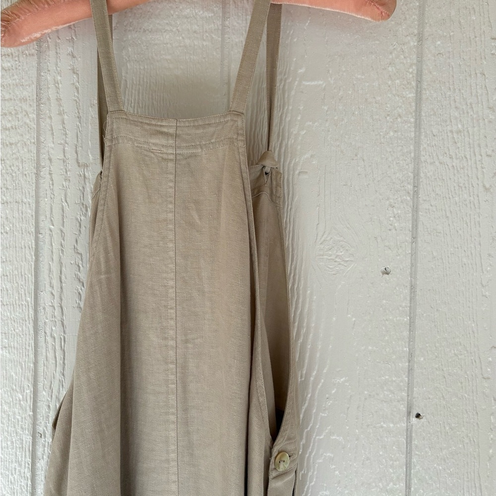 Tan Sleeveless overall Dress Medium - Picture 5 of 13